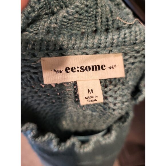 Seafoam Green Chunky Mock Neck Boxy Sweater ee : Some Sz M Oversized - Picture 6 of 7